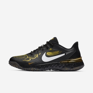 Chaussure De Handball Nike Alpha Huarache Elite 3 Turf Premium Noir 8503-726 Black/Metallic Vivid Gold/White Femme | JLP-73125325